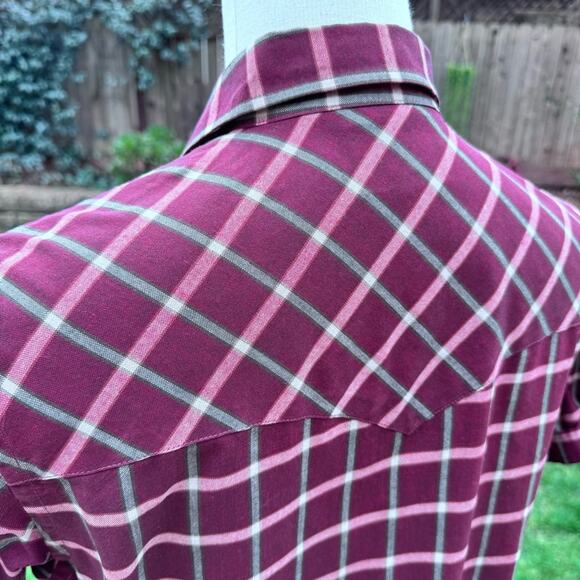 Ely Cattleman Shirt Mens 15.5  Plaid Short Sleeve Cowboy Western Pearl Snap - Picture 6 of 12